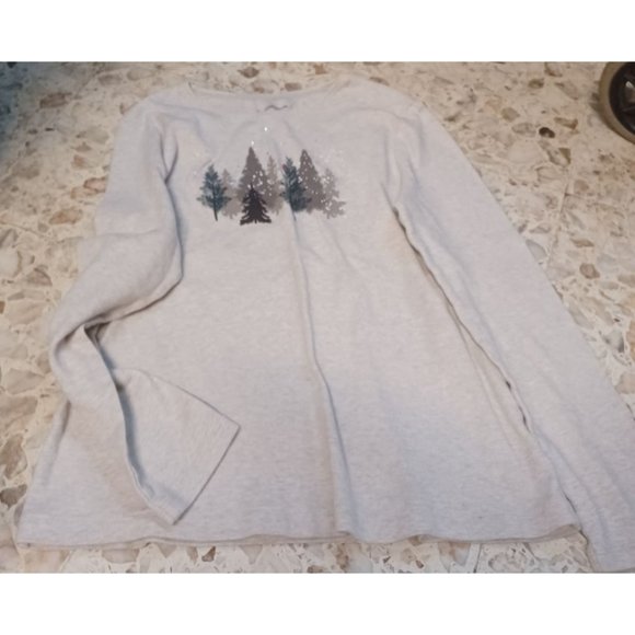 croft & barrow Tops - Croft & Barrow Women's Classic Tee  Medium Light Tan Red Cardinals Pines